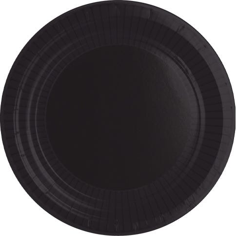 A black paper plate