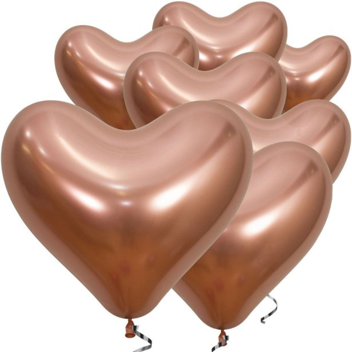 Reflex Crystal Rose Gold Heart Balloons - 14" Latex