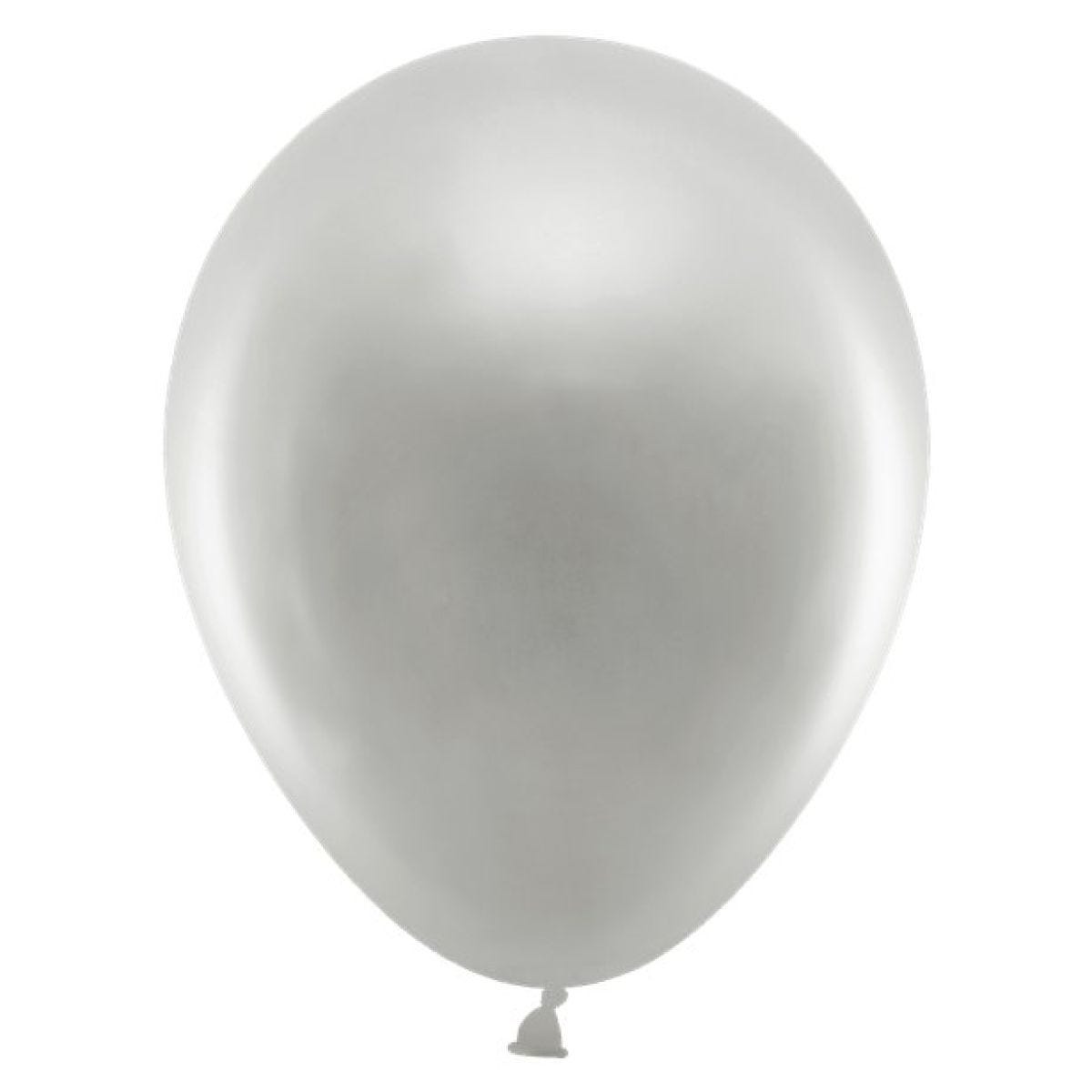 Silver Metallic Balloons - 12" Latex (10pk)