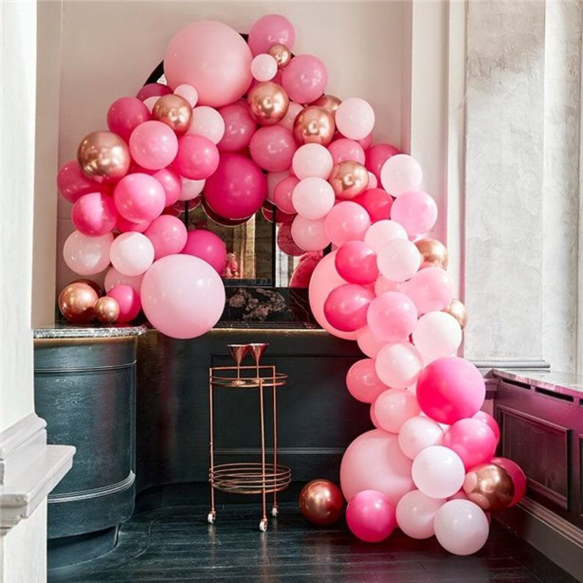 Pink & Rose Gold Large Balloon Arch DIY Kit