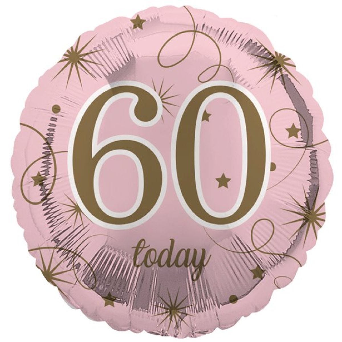 60th Pink Birthday Balloon - 18" Foil