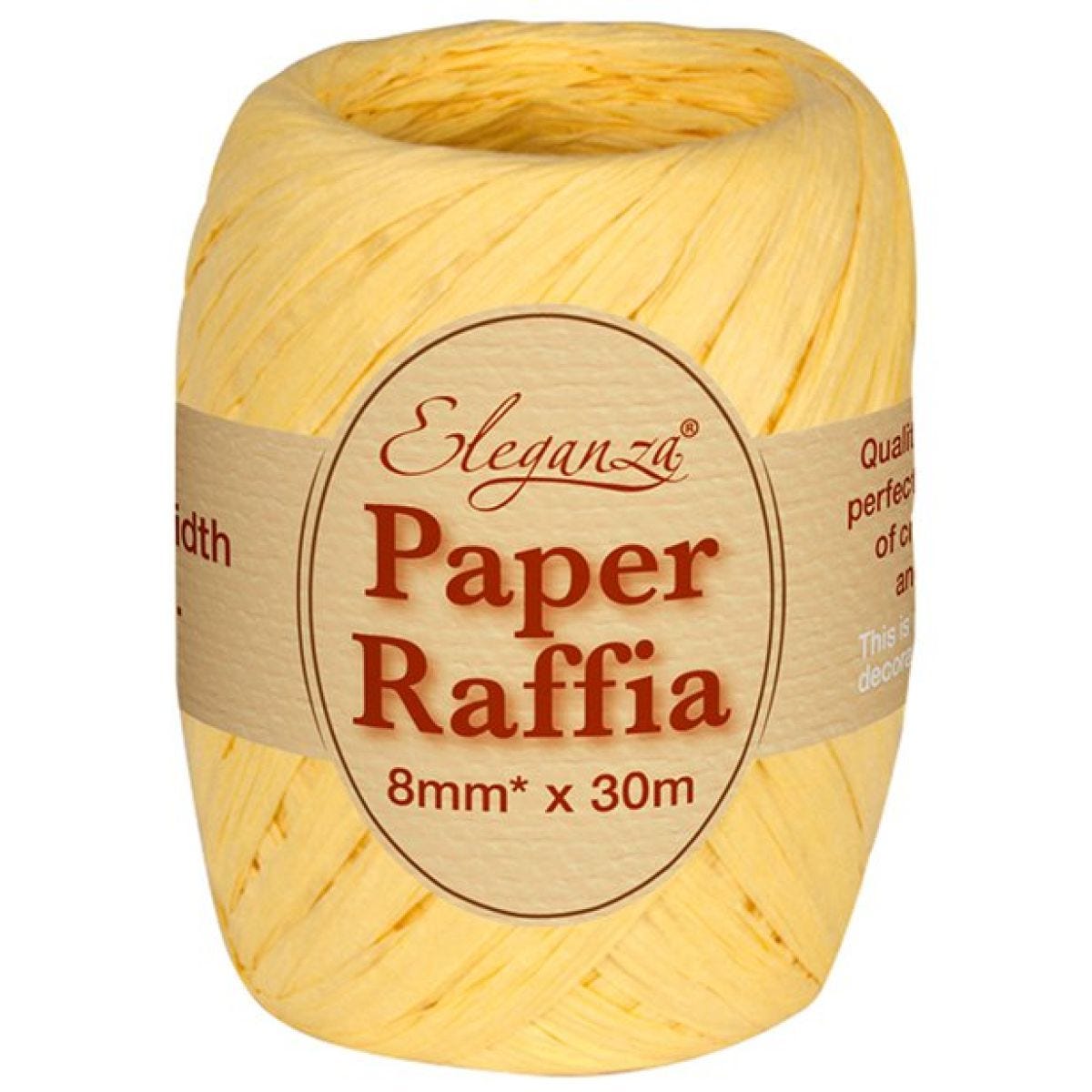 Pastel Yellow Paper Raffia - 30m