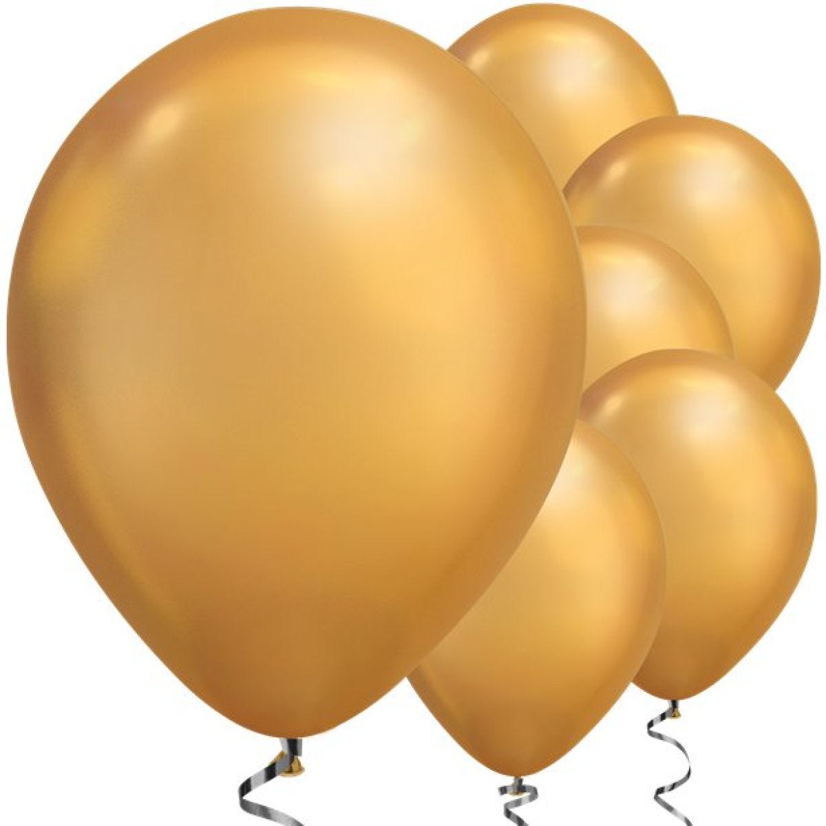 Gold Chrome Balloons - 11" Latex