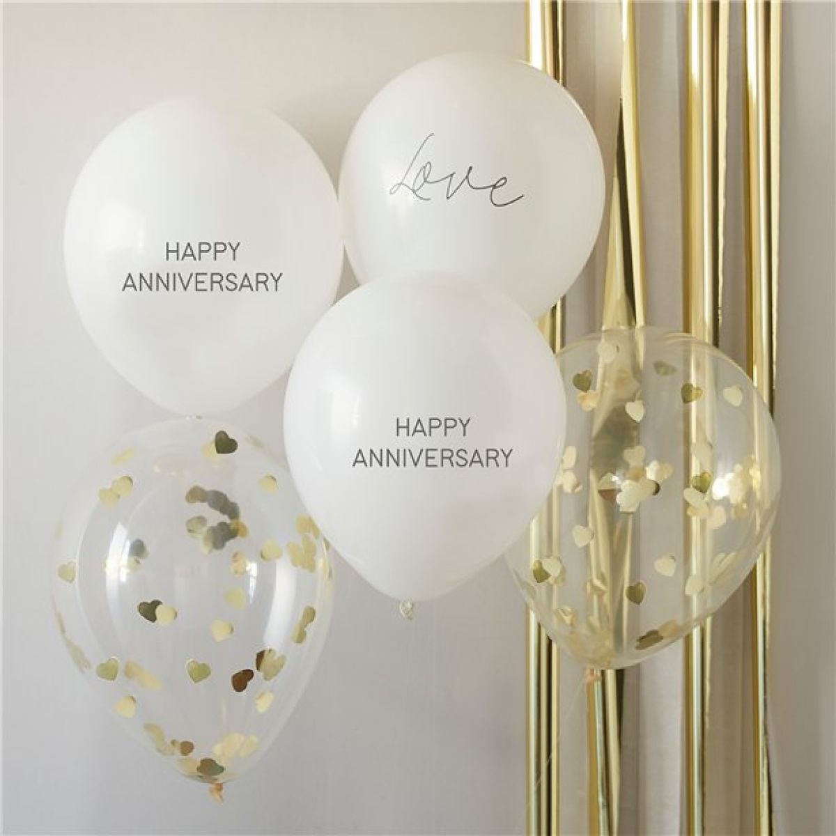 Happy Anniversary Confetti Latex Balloons - 12"