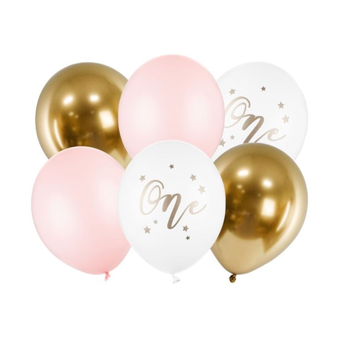 Pastel Pink Age 1 Balloon Bundle - 12" Latex
