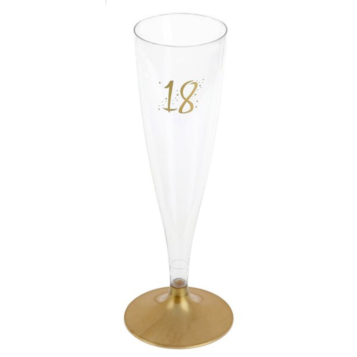 18th Gold Champagne Flutes - 140ml