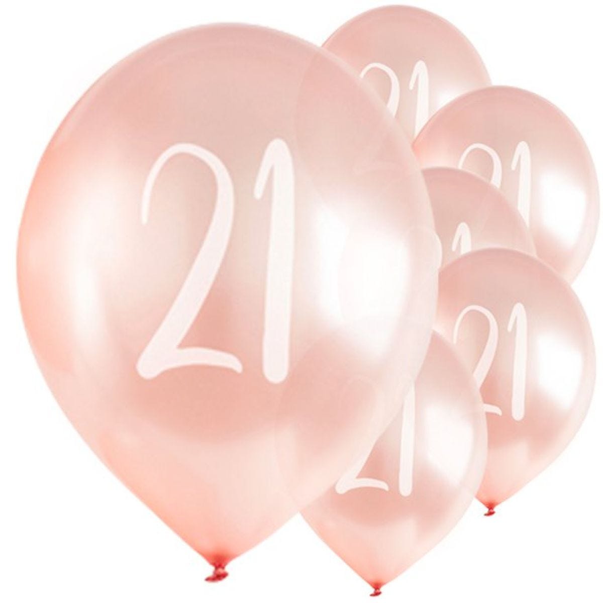 Rose Gold 21st Milestone Balloons - 12" Latex