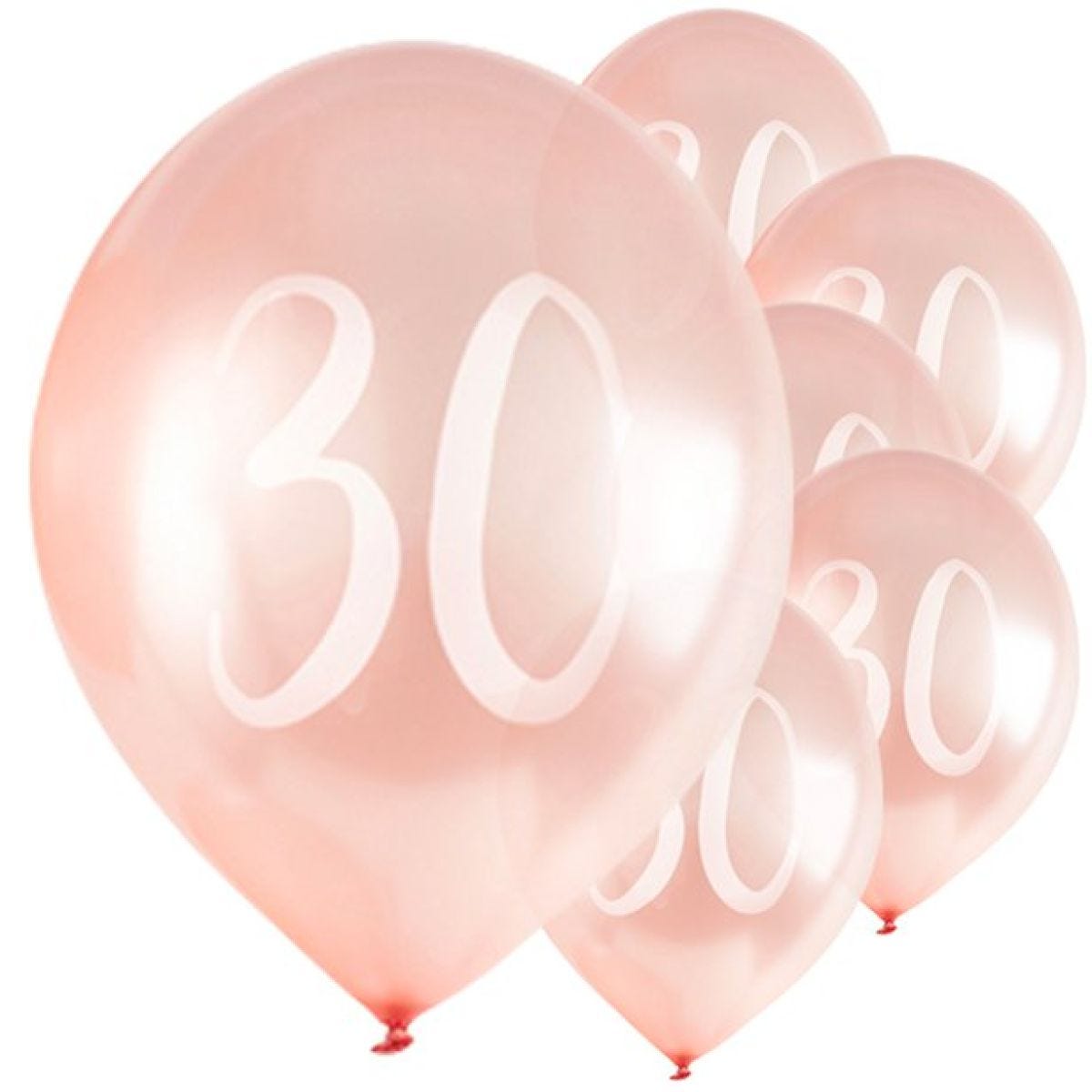 Rose Gold 30th Milestone Balloons - 12" Latex
