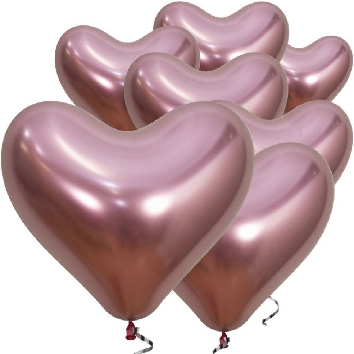 Reflex Crystal Pink Heart Balloons - 14" Latex