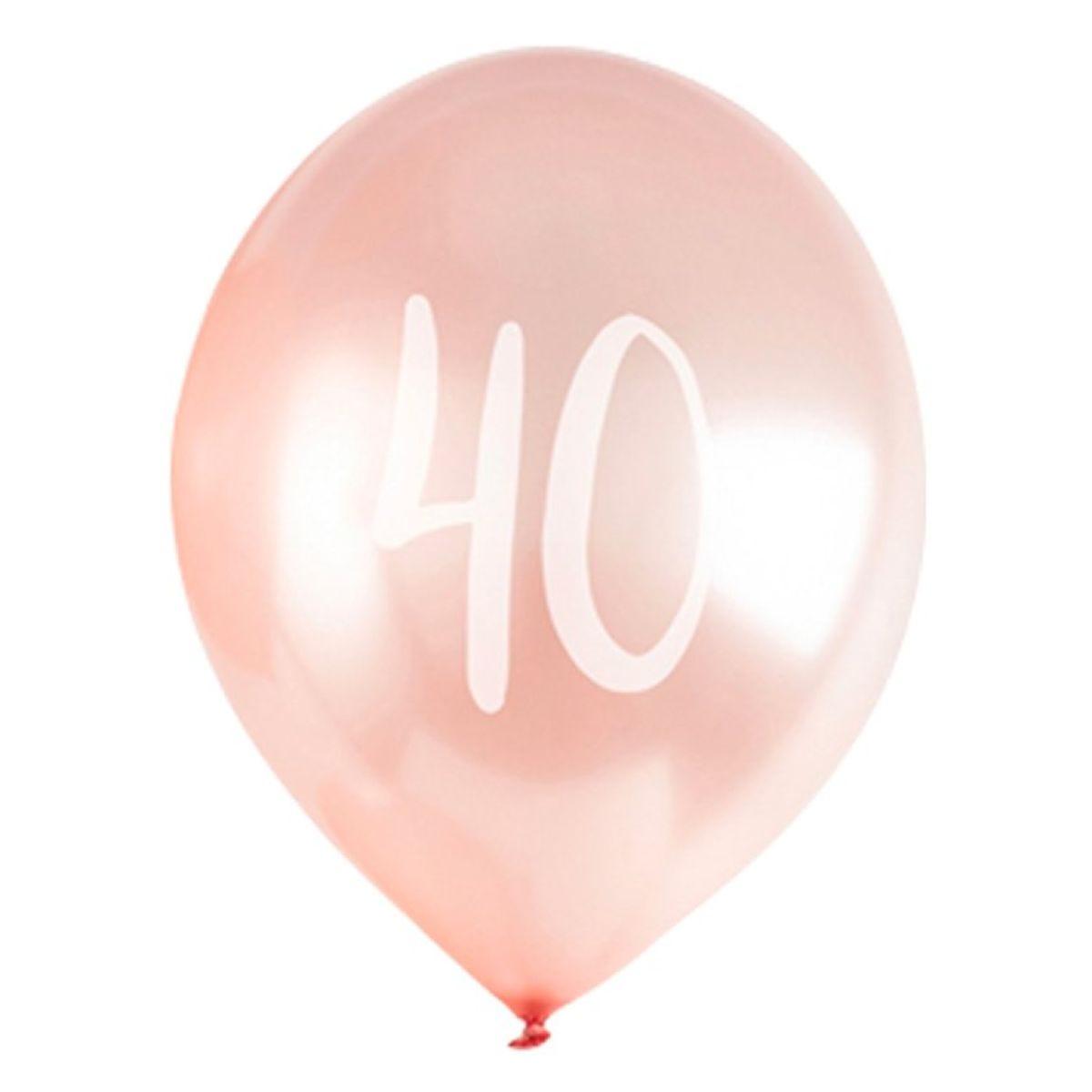 Rose Gold 40th Milestone Balloons - 12" Latex
