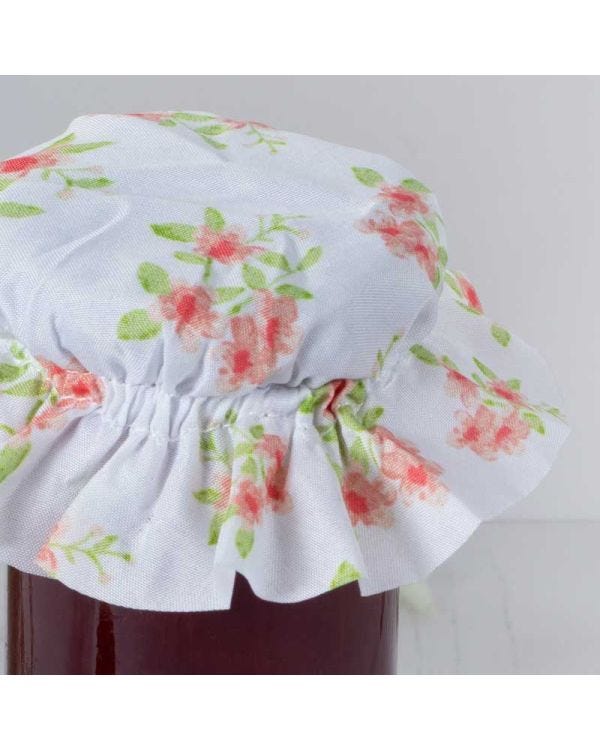 White Floral Large Fabric Jam Jar Toppers (20pk)