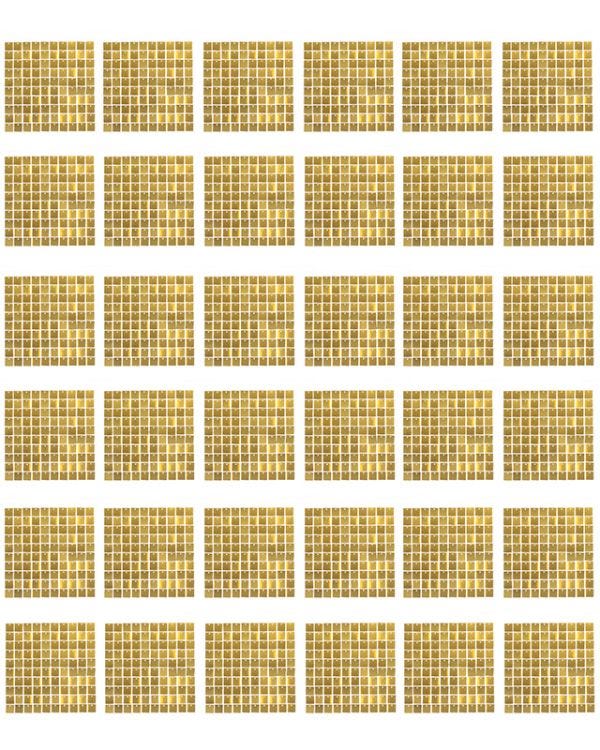 Gold Sequin Acrylic Backed Wall Panel Kit (36pcs)