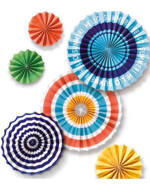 Fruit Salad Paper Fan Decorations (6pk)