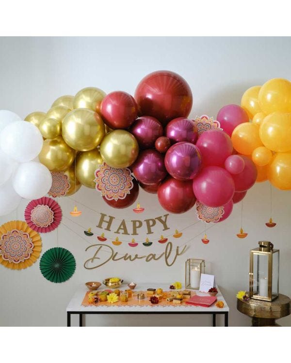 Diwali Balloon Arch - 75 Balloons