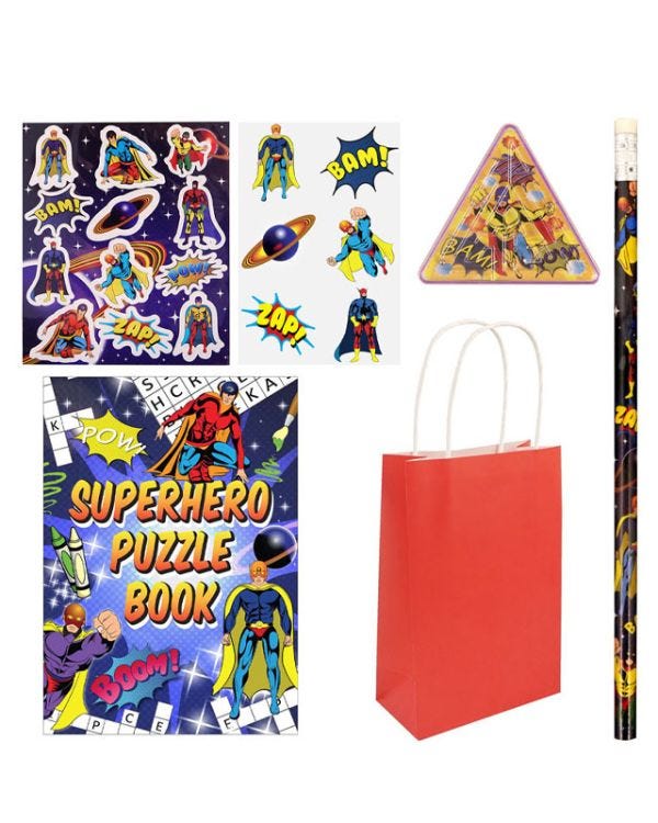 Superhero Pre-Filled Party Bags Sweet Free for 10