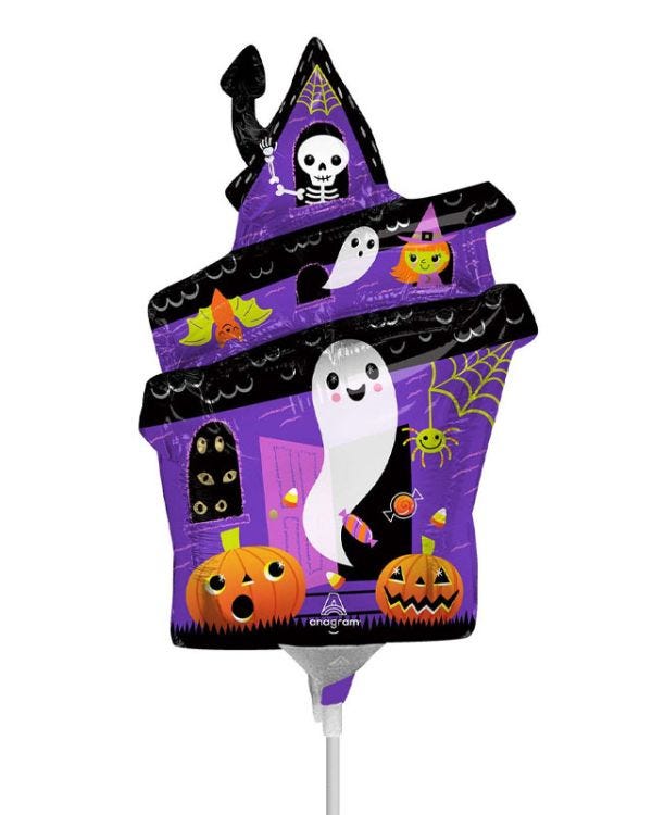 Halloween Haunted House Mini Air-Filled Balloon - 9&quot; Foil