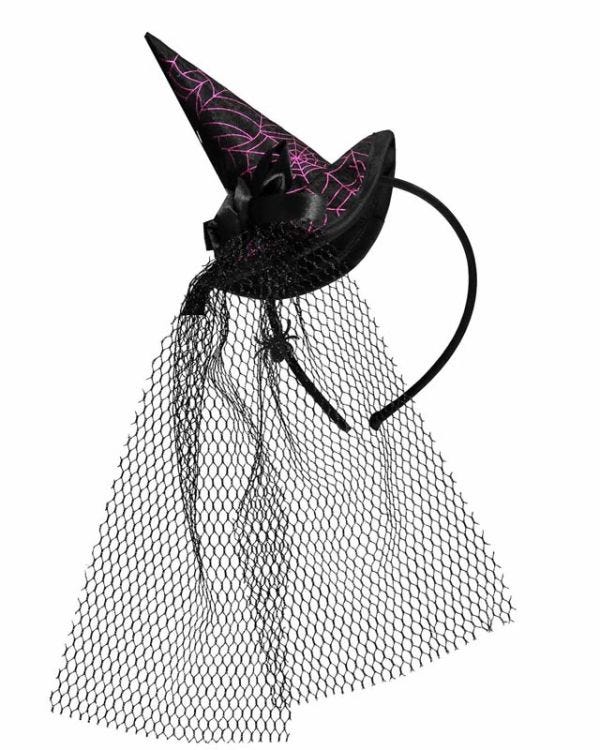 Mini Witch Hat with Veil