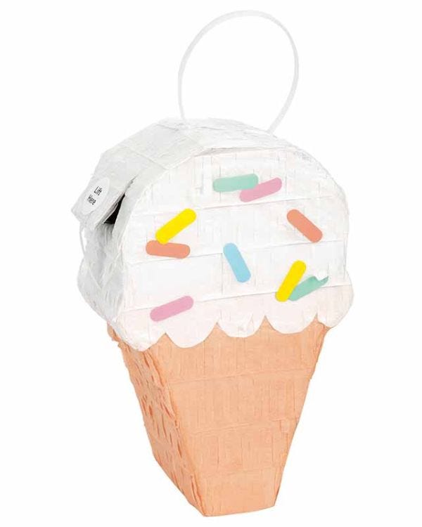 Pastel Ice Cream Cone Shaped Mini Pinata Favor Decoration
