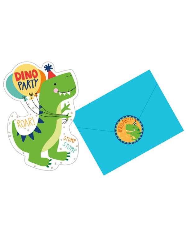 Dino-Mite Party Invitations (8pk)
