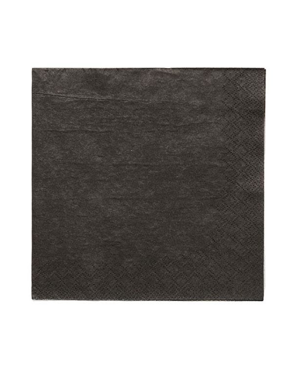 Black Paper Napkins 3ply - 33cm (20pk)