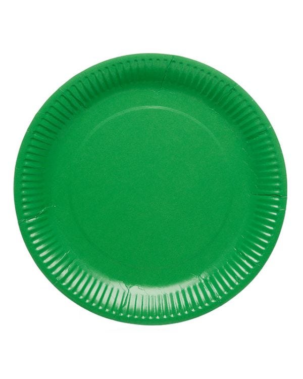 Green Paper Plates - 23cm (8pk)