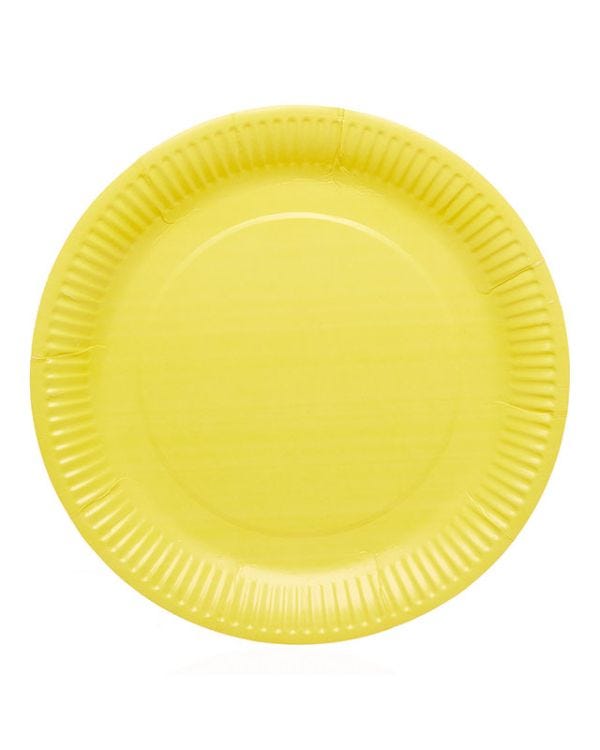 Yellow Paper Plates - 23cm (8pk)