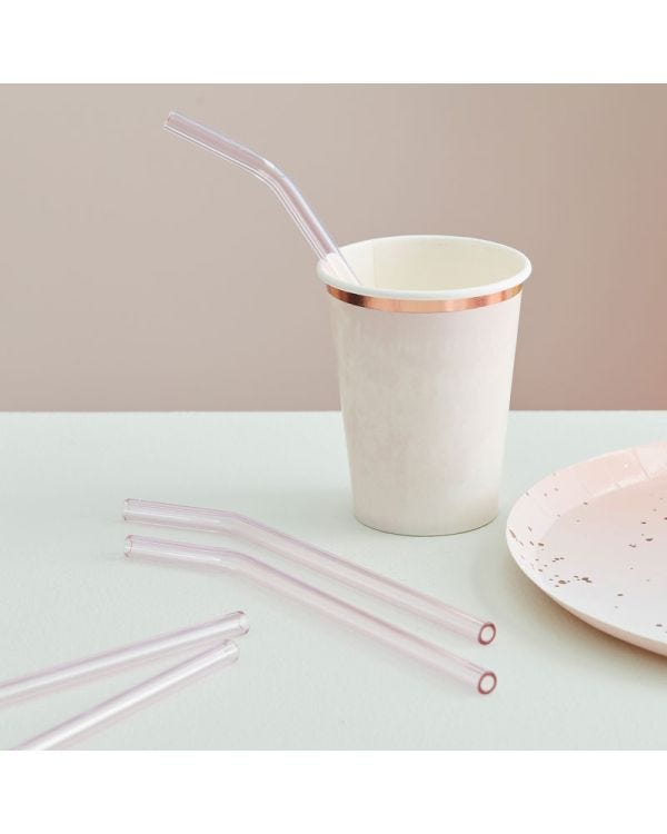 Pink Glass Straws (4pk)