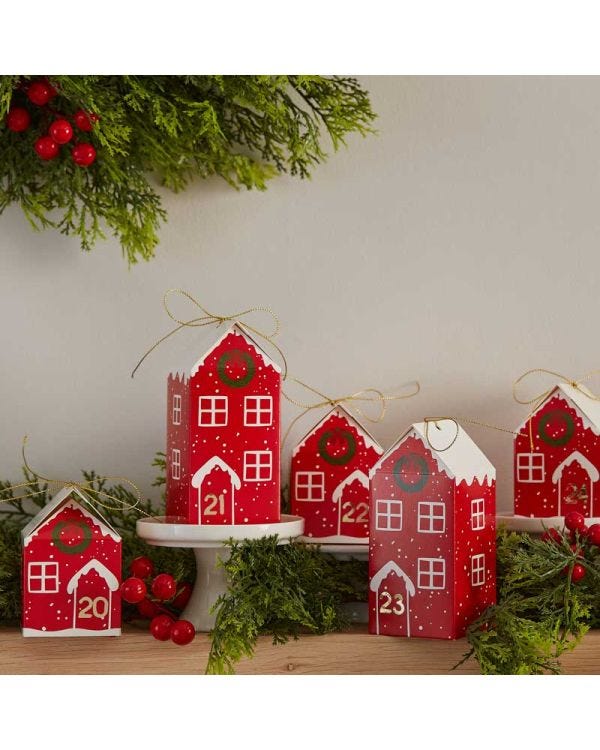 Fill Your Own Festive House Advent Calendar Boxes (24pk)