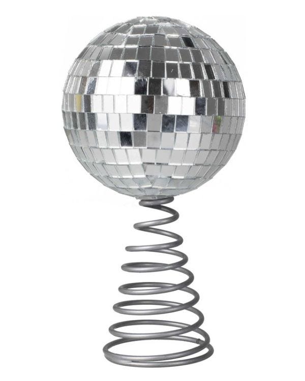 Silver Tree Disco Ball Topper