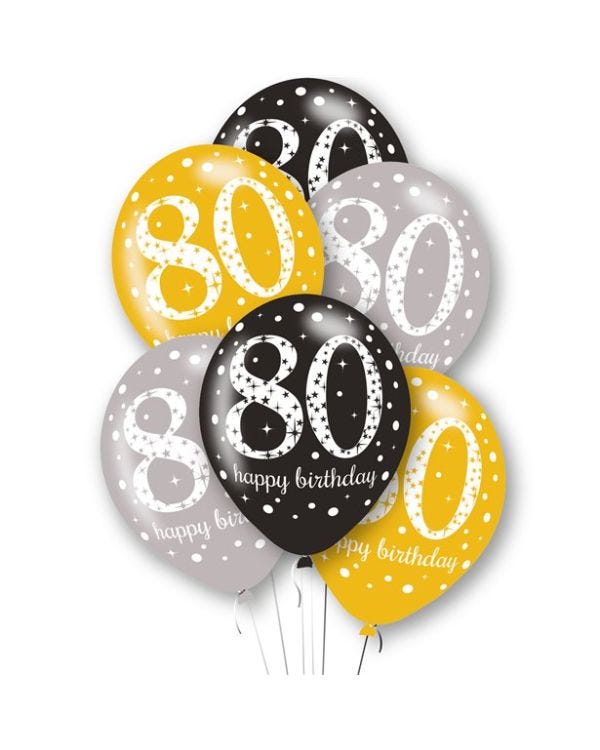 Age 80 Latex Balloons - 11&quot; (6pk)