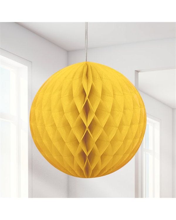 Yellow Honeycomb Ball Decoration - 20cm