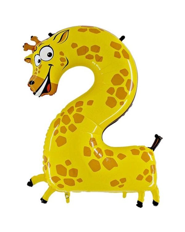 Giraffe Number 2 Balloon - 40&#039;&#039; Animaloon Foil