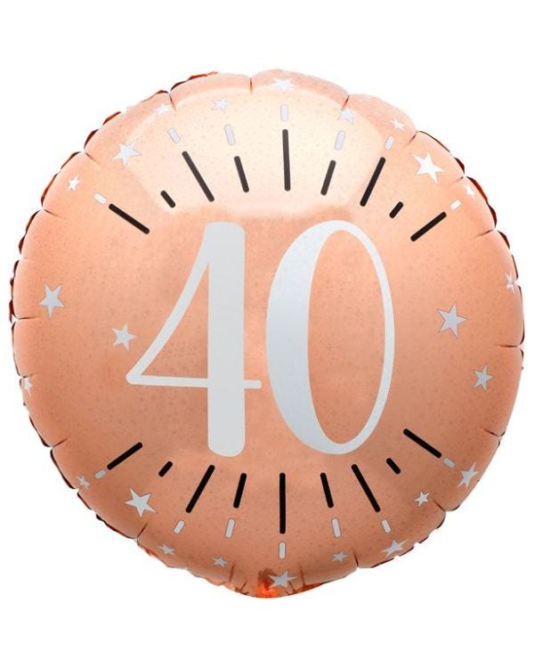 Sparkling Rose Gold 40th Foil Balloon - 18&quot;