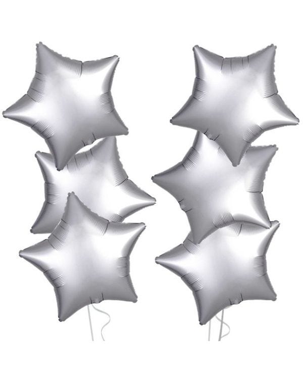 Silver Star Foil Balloon Kit