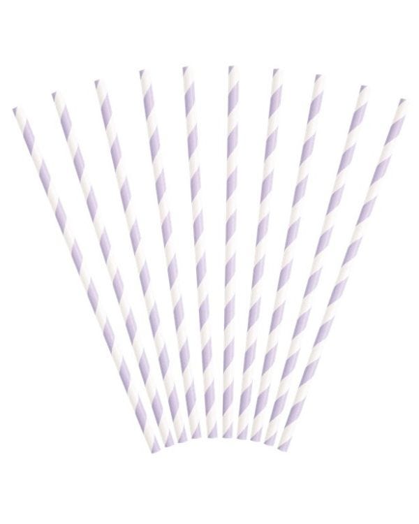 Lilac Stripe Paper Straws (10pk)