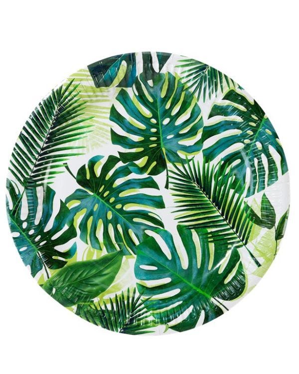Tropical Fiesta Palm Paper Plates - 23cm (8pk)