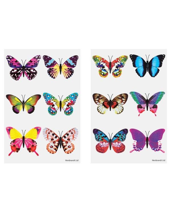 Butterfly Tattoo Sheet (6pk)