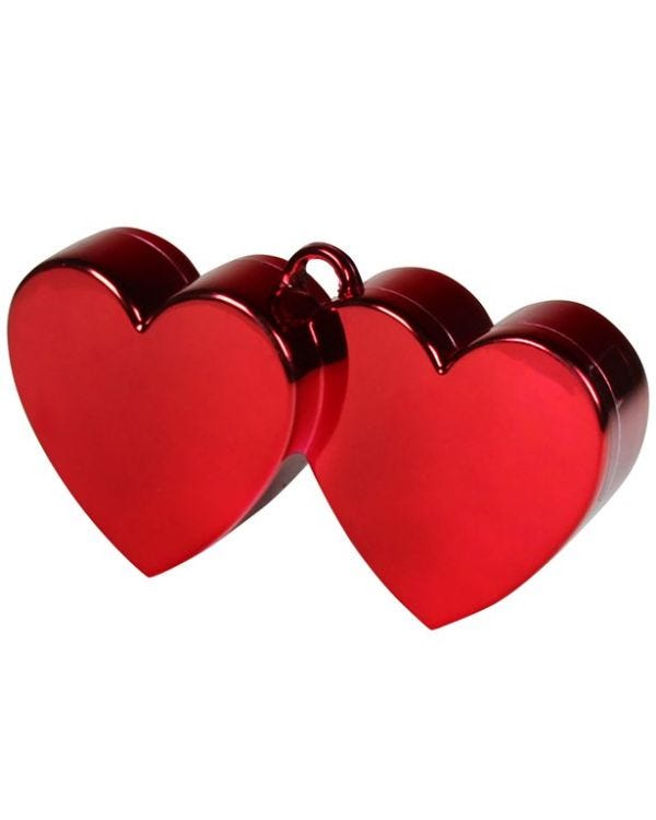 Red Double Heart Balloon Weight - 135g