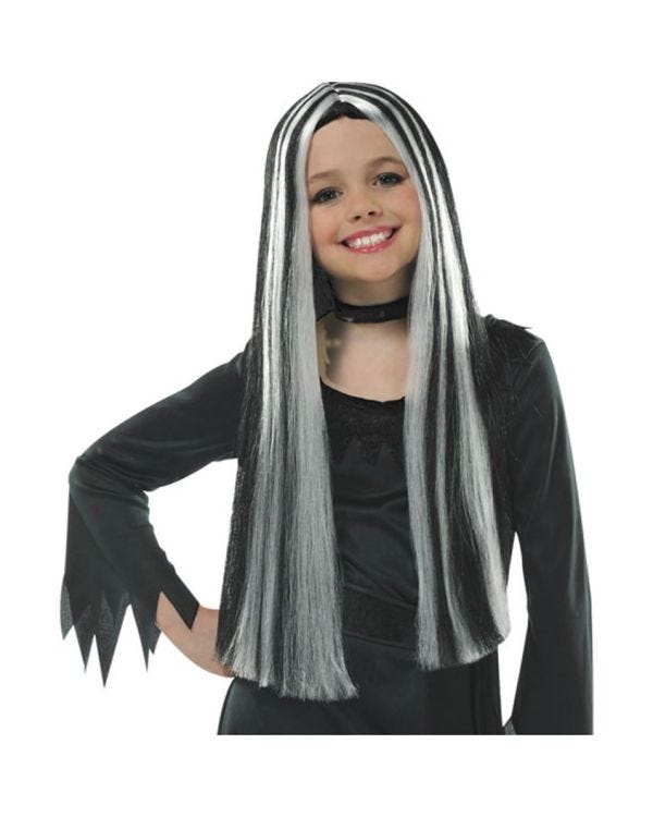 Black &amp; Grey Witch Wig - Child