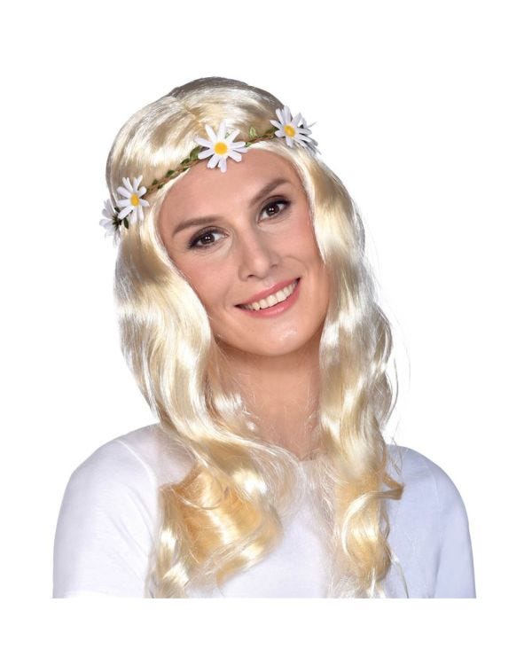 Blonde Hippie Wig with Headband