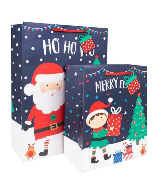 Santa &amp; Elf Gift Bags (2pk)