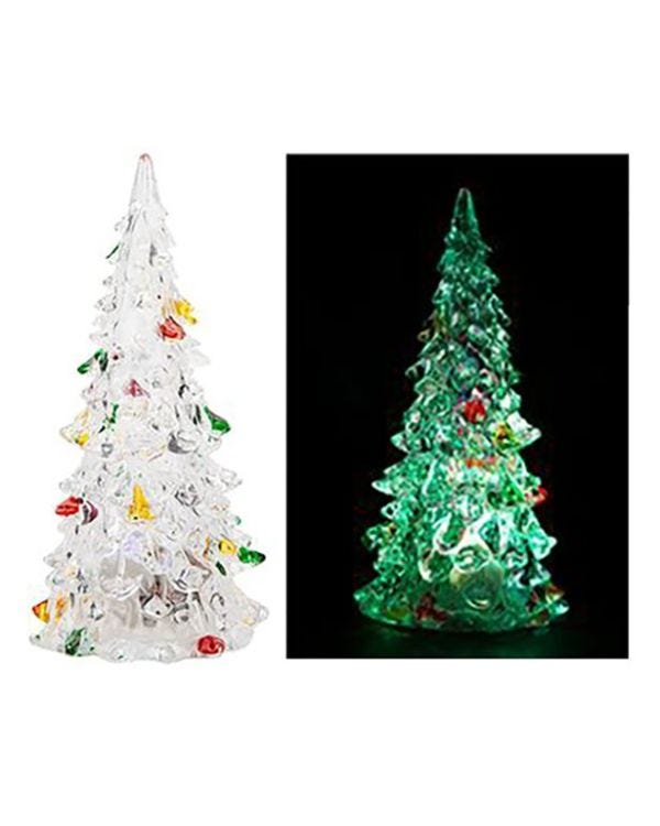Colour Changing Clear Crystal Christmas Tree - 13cm