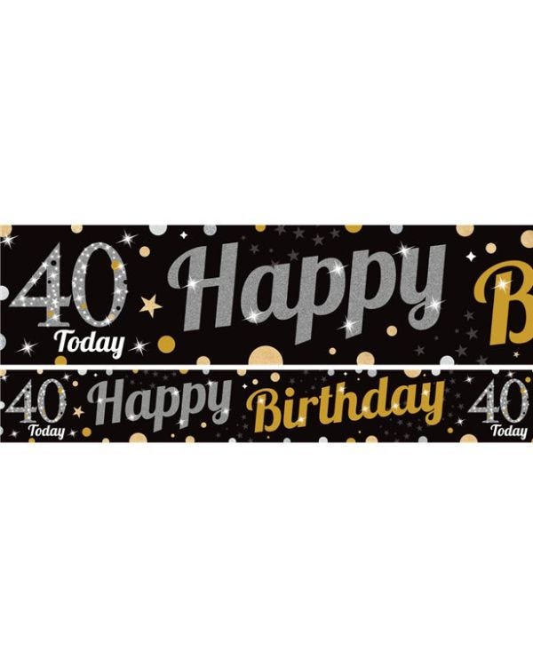 40th Birthday Paper Banners - 1m (3pk)