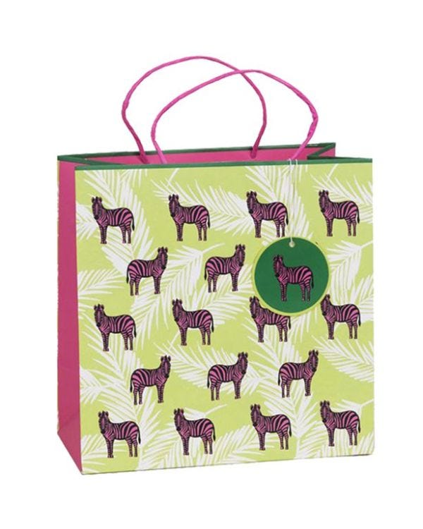 Pink Zebra Eco Gift Bag - Large