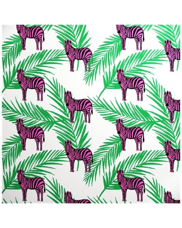Pink Zebra - Sheet of Eco Gift Wrap