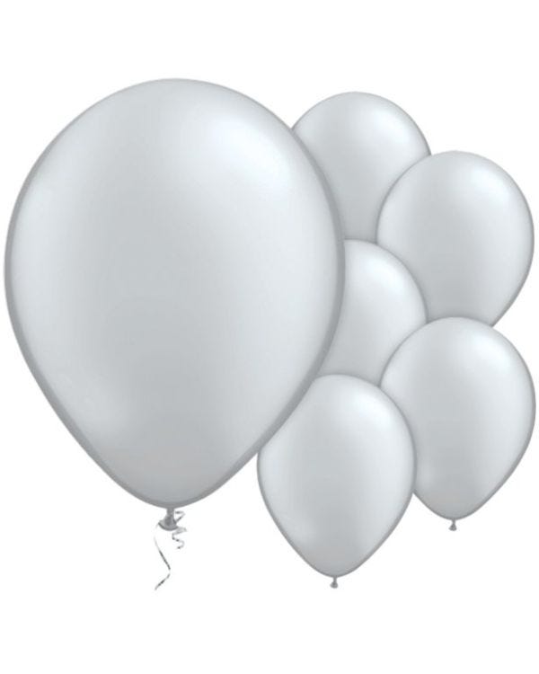 Silver Metallic Balloons - 11&#039;&#039; Latex (25pk)
