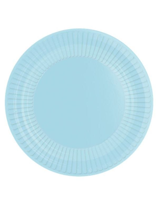 Baby Blue Paper Plates - 23cm (8pk)