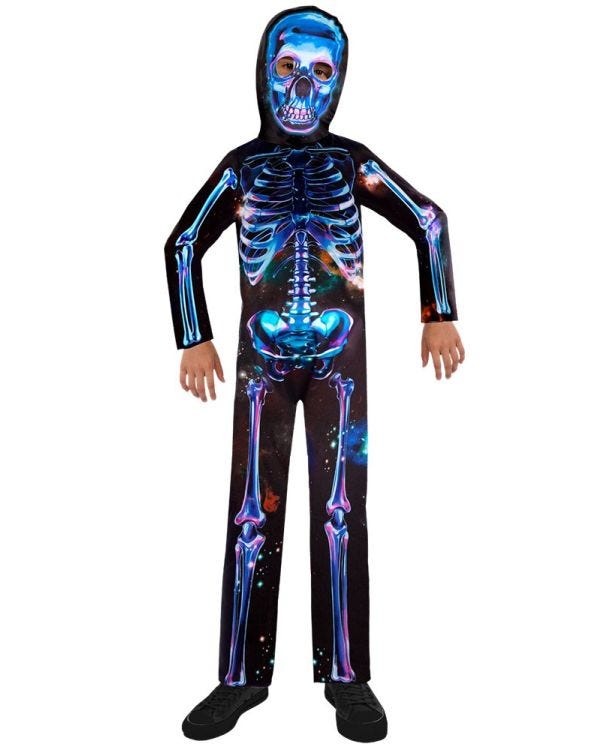Recycled Neon Skeleton - Child Costume