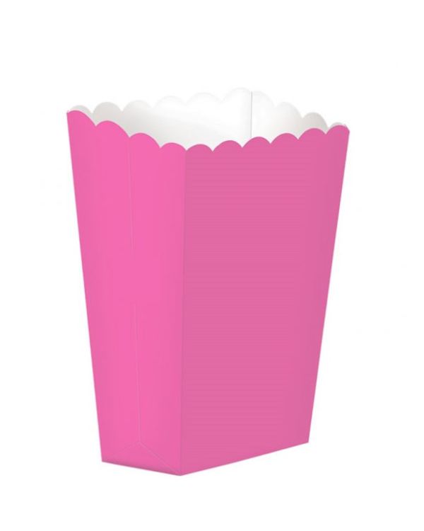 Hot Pink Small Popcorn Boxes - 13cm (5pk)
