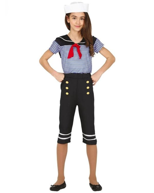 Stripe Sailor Girl - Child Costume